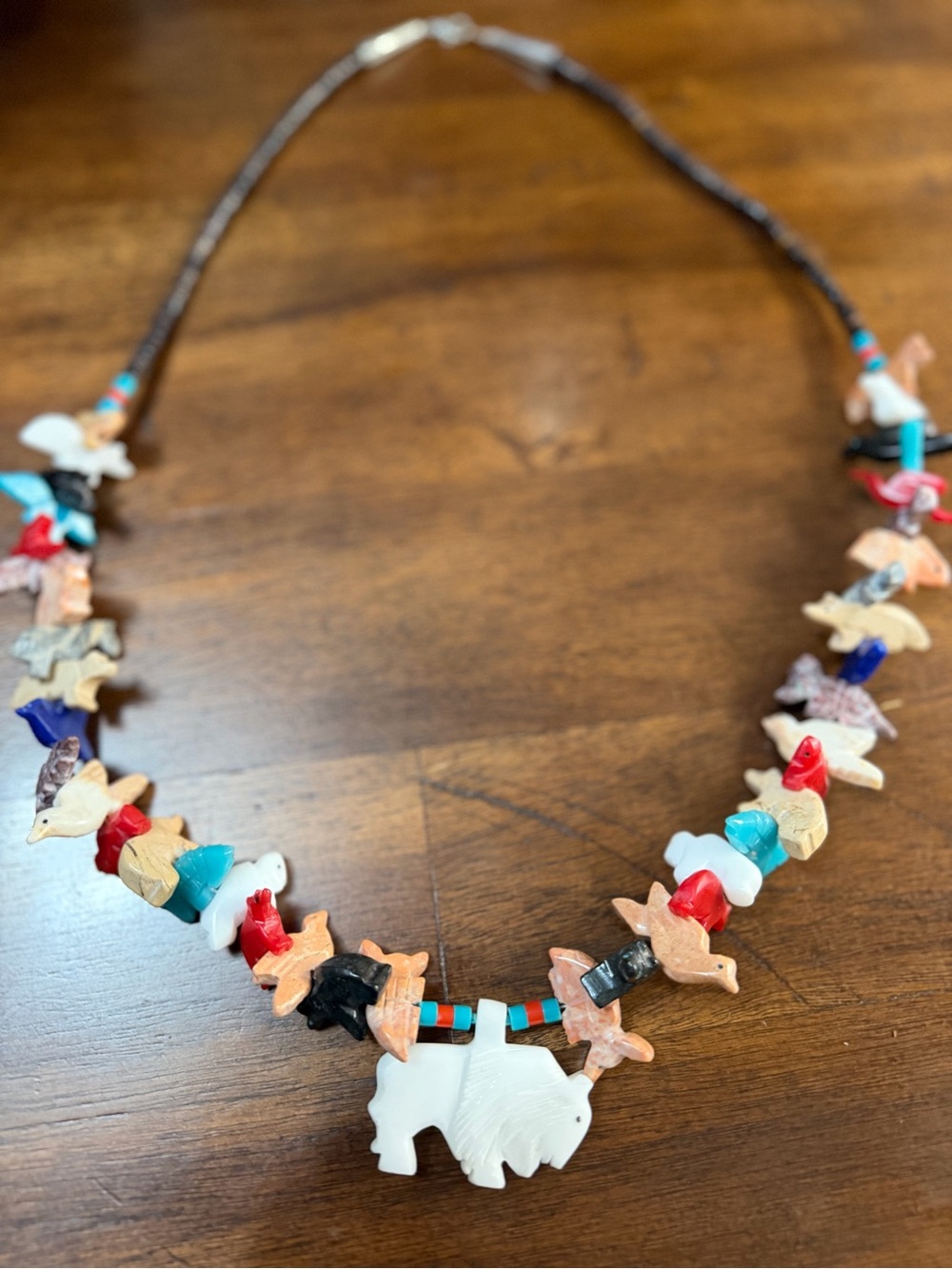 zuni animal fetish necklace white buffalo